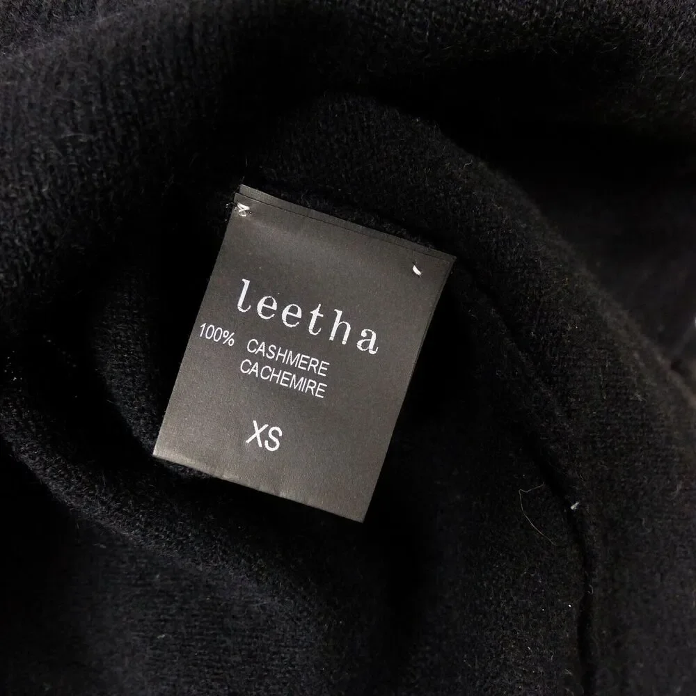 Leetha Back T Cut Out Cashmere Sweater Womens XS Black Pullover Grunge Goth Sexy - Picture 4 of 13